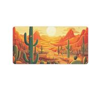 Large Mouse Pad, Cactus at Sunset Desk Pad Protector Waterproof Desk Mat for Keyboard and Mouse, Non-Slip Rubber Base, Desktop Mat, Gaming Mousepad, for Office Home 11.8" X 23.6"