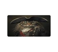 Large Mouse Pad Cat in Pirate Costume Desk Mat Gaming Mouse Pad with Stitched Edges for PC Laptop