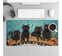 Large Mouse Pad, Cats Lying on The Keyboard Desk Pad Protector Waterproof Desk Mat for Keyboard and Mouse, Non-Slip Rubber Base, Desktop Mat, Gaming Mousepad, for Office Home 11.8" X 23.6"
