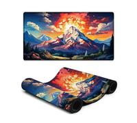 Large Mouse Pad Colorful Illustration of Pyrenees Mountains Computer Keyboard Mouse Mat Smooth SurfaceHigh AccuracyFast-MovingAnti-ScratchNon-Slip Base 40X75cm
