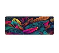 Large Mouse Pad Colorful Tropical Leaves Pattern Desk Mat Gaming Mouse Pad with Stitched Edges for PC Laptop