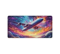 Large Mouse Pad Colour Art Airliner Computer Keyboard Mouse Mat 30x60cm Mice Pad with Non Slip Base And Stitched Edge for Office Gaming