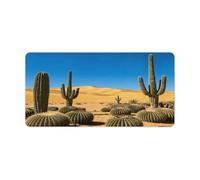 Large Mouse Pad, Desert Cactus View Desk Pad Protector Waterproof Desk Mat for Keyboard and Mouse, Non-Slip Rubber Base, Desktop Mat, Gaming Mousepad, for Office Home 11.8" X 23.6"