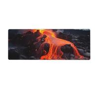 Large Mouse Pad,Desk Mat Waterproof Desk Pads Red Hot Lava from Kilauea Volcano Gaming Mouse Mat with Stitched Edges,31.5" x 11.8" Mousepad Non-Slip Desk Mat for Desktop Writing Pad for Office
