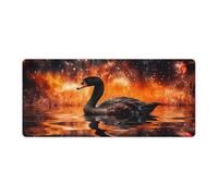 Large Mouse Pad Fantasy Black Swan Mouse Mat 40x90cm Table Pad Anti Fray Stitched Edges Non Slip Rubber Base Improved Precision And Speed