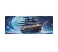 Large Mouse Pad Fantasy Pirate Ship Mouse Mat 30x80cm Keyboard Desk Mat for Maintaining Excellent Speed And ControlNon Slip Rubber Base