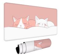 Large Mouse Pad for Desk 1000x400x3mm Gaming Mouse Pad, Non-Slip Base Stitched Edges, Improved Precision Speed, Computer Mat Desk Protector Mat, Waterproof Foldable, Gaming Gifts Cartoon Cat L#L1520