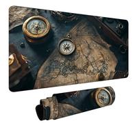 Large Mouse Pad for Desk 1000x400x3mm Gaming Mouse Pad, Non-Slip Base Stitched Edges, Improved Precision Speed, Computer Mat Desk Protector Mat, Waterproof Foldable, Gaming Gifts Vintage Map L#L1640