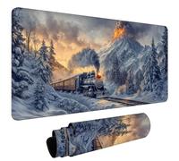 Large Mouse Pad for Desk 1000x500x3mm Gaming Mouse Pad, Non-Slip Base Stitched Edges, Improved Precision Speed, ComputerDesk Protector Mat, Water-Resistant, Gaming Gifts Volcanoes In Winter L#L1556