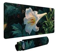 Large Mouse Pad for Desk 1000x500x3mm Gaming Mouse Pad, Non-Slip Base Stitched Edges, Improved Precision Speed, ComputerDesk Protector Mat, Water-Resistant, Gaming Gifts White Morning Glory L#L1836