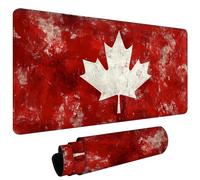 Large Mouse Pad for Desk 1400x600x3mm Gaming Mouse Pad, Non-Slip Base Stitched Edges, Improved Precision Speed, Computer Mat Desk Protector Mat, Waterproof Foldable, Gaming Gifts Red Maple Leaf L#L768