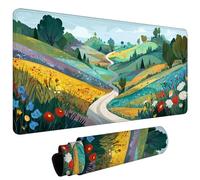 Large Mouse Pad for Desk 800x400x3mm Gaming Mouse Pad, Non-Slip Base Stitched Edges, Improved Precision Speed, Computer Mat Desk Protector Mat, Water-Resistant, Gaming Gifts Cartoon Village L#L1890