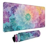 Large Mouse Pad for Desk 900x400x3mm Gaming Mouse Pad, Non-Slip Base Stitched Edges, Improved Precision Speed, Computer Mat Desk Protector Mat, Water-Resistant, Gaming Gifts Colorful Mandala L#L566