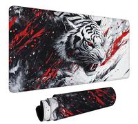 Large Mouse Pad for Desk 900x400x3mm Gaming Mouse Pad, Non-Slip Base Stitched Edges, Improved Precision Speed, Computer Mat Desk Protector Mat, Waterproof Foldable, Gaming Gifts Abstract Tiger L#L1578