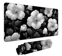 Large Mouse Pad for Desk 900x400x3mm Gaming Mouse Pad, Non-Slip Base Stitched Edges, Improved Precision Speed, ComputerDesk Protector Mat, Water-Resistant, Gaming Gifts Plain Flowers Bloom L#L1126