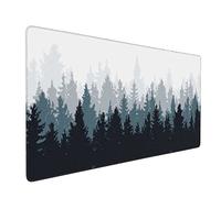 Large Mouse Pad, Full Desk XXL Extended Gaming Mouse Pad 35.5" X 15.5", Waterproof Desk Mat with Stitched Edge, Non-Slip Laptop Computer Keyboard Mousepad for Office & Home-Misty Forest
