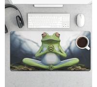 Large Mouse Pad, Funny Yoga Frog Desk Pad Protector Waterproof Desk Mat for Keyboard and Mouse, Non-Slip Rubber Base, Desktop Mat, Gaming Mousepad, for Office Home 11.8" X 23.6"