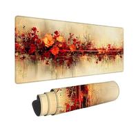 Large Mouse Pad Gaming, Flowers XXL Desk Mousepad, Retro Long Large Mousepad for Keyboard and Mouse with Non-Slip Rubber Base, Suitable for School, Office, Home, 31.5x15.7inchsLJ-1248