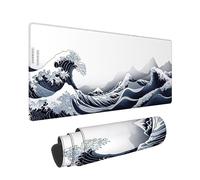 Large Mouse Pad Gaming, Fox XXL Desk Mousepad, White Long Large Mousepad for Keyboard and Mouse with Non -Slip Rubber Base, Suitable for School, Office, Home, 800x400x3mm -35784