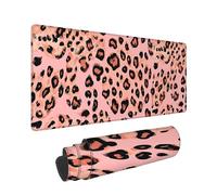 Large Mouse Pad Gaming, Leopard Print XXL Desk Mousepad, Pink Long Large Mousepad for Keyboard and Mouse with Non -Slip Rubber Base, Suitable for School, Office, Home, 1600x800x3mm -35606