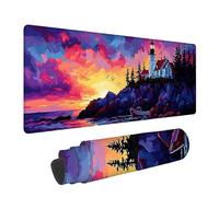 Large Mouse Pad Gaming, Lighthouse XXL Mousepad, Sunset Long Large Mousepad for Keyboard and Mouse with Non-Slip Rubber Base, Suitable for School, Office, Home, 62.9x31.5inchs LJ-426