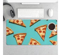 Large Mouse Pad, Green Pizza Slices Desk Pad Protector Waterproof Desk Mat for Keyboard and Mouse, Non-Slip Rubber Base, Desktop Mat, Gaming Mousepad, for Office Home 11.8" X 23.6"