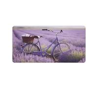 Large Mouse Pad, Lavender Field Bike Desk Pad Protector Waterproof Desk Mat for Keyboard and Mouse, Non-Slip Rubber Base, Desktop Mat, Gaming Mousepad, for Office Home 11.8" X 23.6"