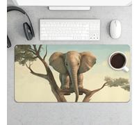 Large Mouse Pad, Little Elephant on Tree Desk Pad Protector Waterproof Desk Mat for Keyboard and Mouse, Non-Slip Rubber Base, Desktop Mat, Gaming Mousepad, for Office Home 11.8" X 23.6"