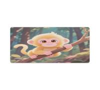 Large Mouse Pad Little Golden Monkey Desk Mat Gaming Mouse Pad with Stitched Edges for PC Laptop