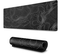 Large Mouse Pad Mat（11.8x31.5 in Extended Gaming Mouse Pad with Non-Slip Rubber Base,Background Topographic Map Lines Contour Geographic for Gaming Office Laptop Computer Men Women