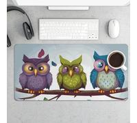 Large Mouse Pad, Owls Birds Desk Pad Protector Waterproof Desk Mat for Keyboard and Mouse, Non-Slip Rubber Base, Desktop Mat, Gaming Mousepad, for Office Home 11.8" X 23.6"