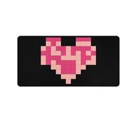 Large Mouse Pad, Pixel Shaped Heart Desk Pad Protector Waterproof Desk Mat for Keyboard and Mouse, Non-Slip Rubber Base, Desktop Mat, Gaming Mousepad, for Office Home 11.8" X 23.6"