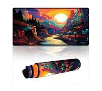 Large Mouse Pad Psychedelic Grand Canyon at Night Washable Mouse Mat 30x60cm Desk Mat with Non-Slip Natural Rubber Base for Gamer/Desktop/Office/Home