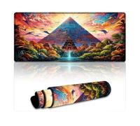 Large Mouse Pad Psychedelic Indian Pyramid Extended Mouse Pad 40X90cm Large Desk Mat with Non-Slip Base And Stitched Edge for Gaming Office Work