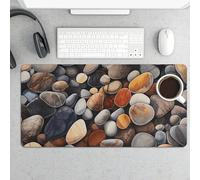 Large Mouse Pad, Rocks and Pebbles Desk Pad Protector Waterproof Desk Mat for Keyboard and Mouse, Non-Slip Rubber Base, Desktop Mat, Gaming Mousepad, for Office Home 11.8" X 23.6"