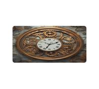 Large Mouse Pad Rusty Steampunk Clock Desk Mat Gaming Mouse Pad with Stitched Edges for PC Laptop