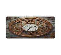Large Mouse Pad Rusty Steampunk Clock Desk Mat Gaming Mouse Pad with Stitched Edges for PC Laptop
