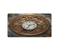 Large Mouse Pad Rusty Steampunk Clock Desk Mat Gaming Mouse Pad with Stitched Edges for PC Laptop