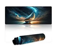 Large Mouse Pad Sailboat Sailing Mousepad 30x80cm Large Desk Mat with Non-Slip Natural Rubber Base for Gamer/Desktop/Office/Home