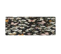 Large Mouse Pad Various Butterflies and Daisies Desk Mat Gaming Mouse Pad with Stitched Edges for PC Laptop