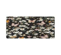 Large Mouse Pad Various Butterflies and Daisies Desk Mat Gaming Mouse Pad with Stitched Edges for PC Laptop