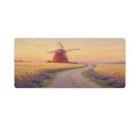 Large Mouse Pad Wheat Field Windmill at Dusk Desk Mat Gaming Mouse Pad with Stitched Edges for PC Laptop