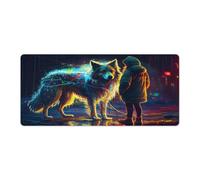 Large Mouse Pad Wolves of Fantasy Washable Mouse Mat for Gaming Sensors Low Surface Friction Non Slip Mac And PC Gaming Accessories 40x90cm