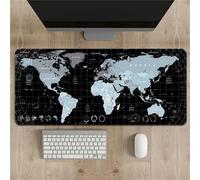 Large Mouse Pad XXL World Map 600x400x3mm Gaming Mouse Mat with Anti-Slip Rubber Base Keyboard Pad Stitched Edges Desk Pad Gaming Mousepad XL