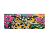 Large Mouse Pad Yellow-Eyed Owl Desk Mat Gaming Mouse Pad with Stitched Edges for PC Laptop