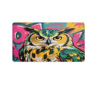 Large Mouse Pad Yellow-Eyed Owl Desk Mat Gaming Mouse Pad with Stitched Edges for PC Laptop