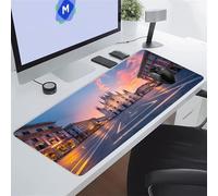 Large Mouse Pads 27.5x15.7x0.12 inch Retro City Gaming Mouse Mat Big Non-Slip Desk Mat Improved Accuracy Suitable for Various Scenarios Such as Work, Play and Study
