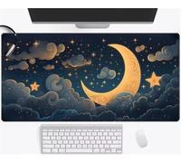 Large Mouse Pads 39.4x19.7x0.08 inch Clouds Moon Yellow Gaming Mouse Mat Big Non-Slip Desk Mat Improved Accuracy Suitable for Various Scenarios Such as Work, Play and Study