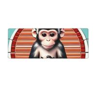 Large Mousepad - Extended Gaming Mousepad Thickening Keyboard Pad/Stitched Edges 31.5x11.8x3 in Print The Silent Monkey