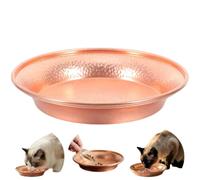 Large Mouth Textured Non-Slip Copper Dog Water Bowl | Metal Cat Bowl for Kitten, Puppy, Home, Cage, Patio, Balcony, Kennel, Cattery